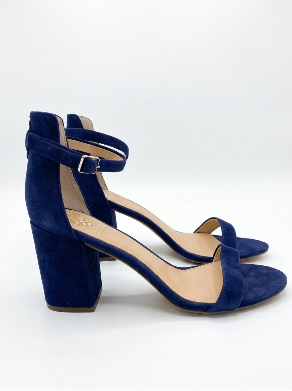 Vincent Camuto Blue Coralina Ankle Strap Sandles